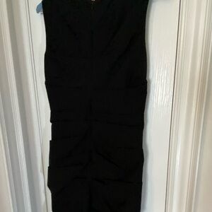 Nicole Miller Ruched Silk Black Dress
